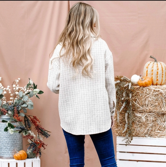 Tweed Button Down Shirt Jacket - Picture 3 of 3